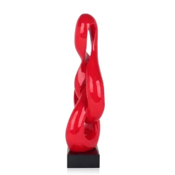 Statues & Sculptures Table Top|Floor Standing-Dynamic Twist 58cm Red Resin Indoor Sculpture