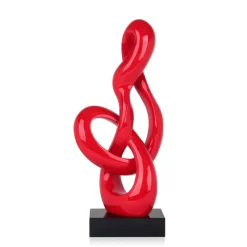 Statues & Sculptures Table Top|Floor Standing-Dynamic Twist 58cm Red Resin Indoor Sculpture