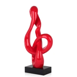 Statues & Sculptures Table Top|Floor Standing-Dynamic Twist 58cm Red Resin Indoor Sculpture