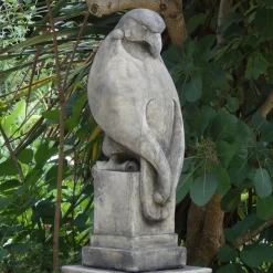 Statues & Sculptures Eagles|Modern-Eagle on Floral Pedestal Modern Stone Garden Statue