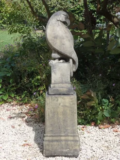 Statues & Sculptures Eagles|Modern-Eagle on Modena Pedestal Modern Stone Garden Statue