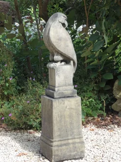 Statues & Sculptures Eagles|Modern-Eagle on Modena Pedestal Modern Stone Garden Statue