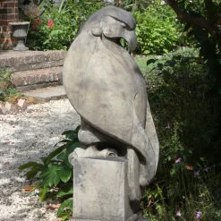 Statues & Sculptures Eagles|Modern-Eagle on Modena Pedestal Modern Stone Garden Statue
