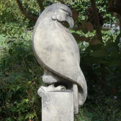 Statues & Sculptures Eagles|Modern-Eagle on Plain Pedestal Modern Stone Garden Statue
