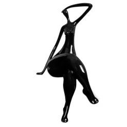 Statues & Sculptures Figurative|Table Top-Elegant Grace 75cm Black Resin Indoor Sculpture