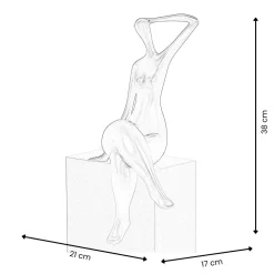 Statues & Sculptures Figurative|Table Top-Elegant Grace 38cm Gold Resin Indoor Sculpture