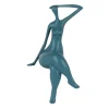 Statues & Sculptures Figurative|Table Top-Elegant Grace 38cm Teal Resin Indoor Sculpture