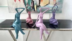 Statues & Sculptures Figurative|Table Top-Elegant Grace 38cm Violet Resin Indoor Sculpture