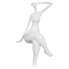 Statues & Sculptures Figurative|Table Top-Elegant Grace 38cm White Resin Indoor Sculpture
