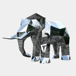 Statues & Sculptures Wildlife|Contemporary-Elephant 168cm Geometric Metal Garden Sculpture