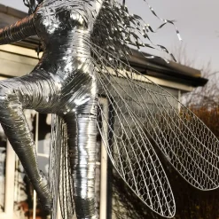 Statues & Sculptures Fairies-Elvina Fairy 90cm Metal Wire Garden Sculpture