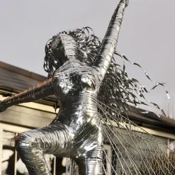 Statues & Sculptures Fairies-Elvina Fairy 90cm Metal Wire Garden Sculpture