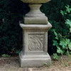 Statues & Sculptures Plinths & Pedestals-Emblem Column Stone Garden Pedestal