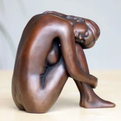 Statues & Sculptures Figurative|Table Top-Emma Figurine Bronze Indoor Sculpture