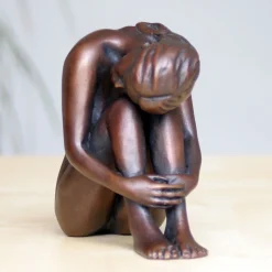 Statues & Sculptures Figurative|Table Top-Emma Figurine Bronze Indoor Sculpture