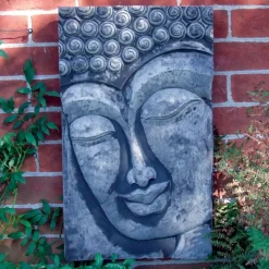 Statues & Sculptures Wall Plaques|Buddha-Enlightened Buddha Stone Garden Wall Art Plaque