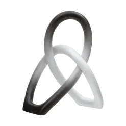 Statues & Sculptures Table Top|Abstract-Eternal Curves 19cm Black & White Resin Indoor Sculpture