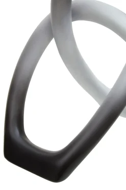 Statues & Sculptures Table Top|Abstract-Eternal Curves 19cm Black & White Resin Indoor Sculpture