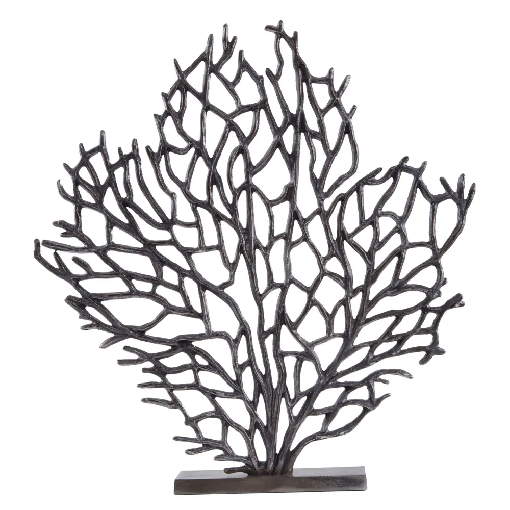 Statues & Sculptures Table Top|Contemporary-Euphoric Coral 53cm Black Metal Indoor Sculpture