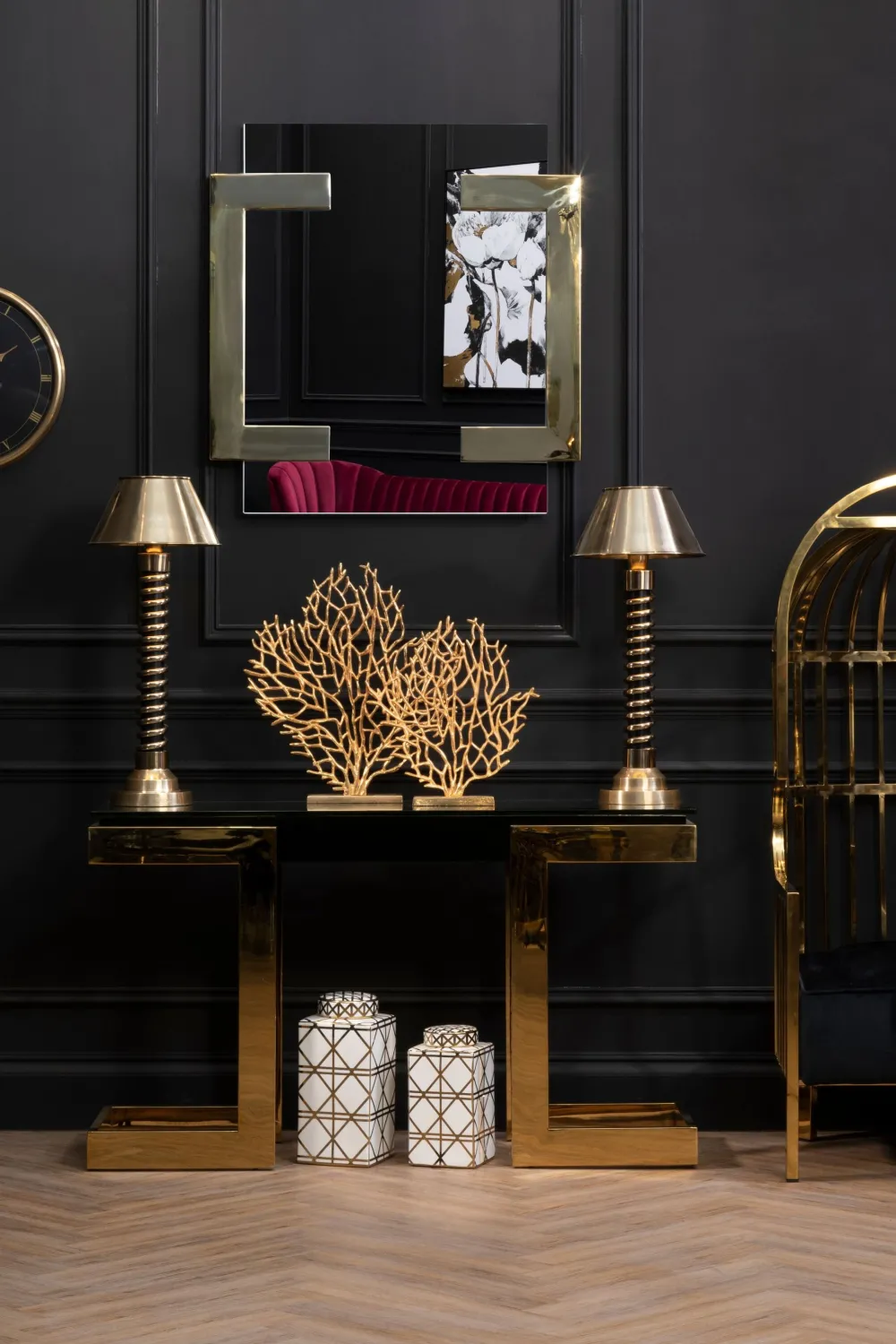 Statues & Sculptures Table Top|Contemporary-Euphoric Coral 54cm Gold Metal Indoor Sculpture