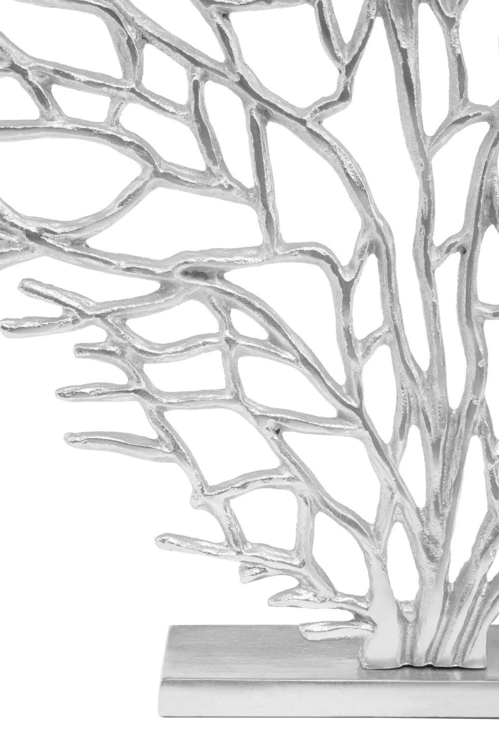 Statues & Sculptures Table Top|Modern-Euphoric Coral 53cm Silver Metal Indoor Sculpture