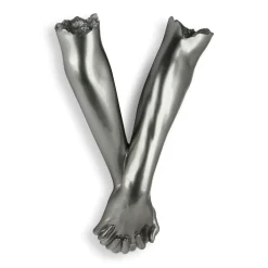 Statues & Sculptures Wall Art|Contemporary-Everlasting Embrace 55cm Anthracite Resin Wall Sculpture