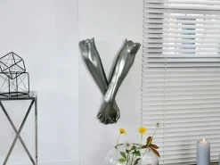 Statues & Sculptures Wall Art|Contemporary-Everlasting Embrace 55cm Anthracite Resin Wall Sculpture