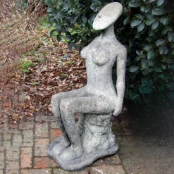 Statues & Sculptures Modern-Fadila 100cm Modern Stone Garden Statue