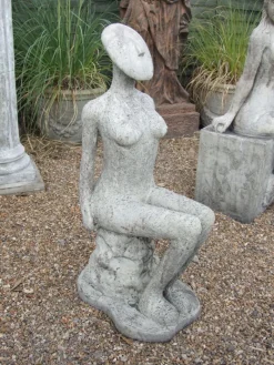 Statues & Sculptures Modern-Fadila 100cm Modern Stone Garden Statue