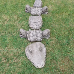 Statues & Sculptures Reptiles-Five Piece Crocodile Stone Garden Ornament