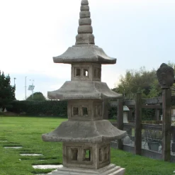 Statues & Sculptures Pagodas-Five Piece Japanese Pagoda Lantern Stone Garden Ornament