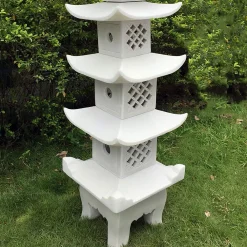 Statues & Sculptures Pagodas-Five Tier Japanese Pagoda Lantern Marble Garden Ornament