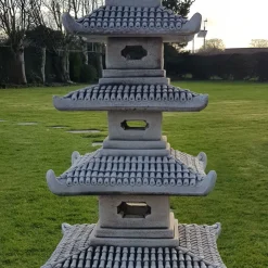 Statues & Sculptures Pagodas-Five Tier Japanese Pagoda Lantern Stone Garden Ornament