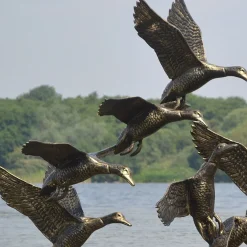 Statues & Sculptures Ducks-Flight of Ducks Life-Size Bronze Metal Garden Statue