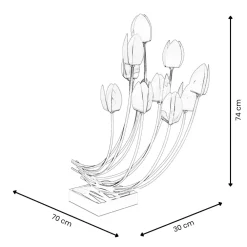 Statues & Sculptures Table Top|Contemporary-Floral Symphony 74cm Metal Indoor Sculpture