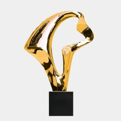 Statues & Sculptures Table Top|Floor Standing-Flow Motion 90cm Gold Metal Indoor Sculpture v2
