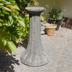 Statues & Sculptures Plinths & Pedestals-Fluted Column Stone Garden Pedestal