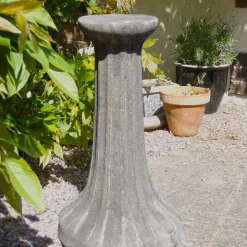 Statues & Sculptures Plinths & Pedestals-Fluted Column Stone Garden Pedestal