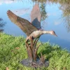 Statues & Sculptures Ducks-Flying Duck Bronze Metal Garden Ornament