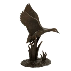 Statues & Sculptures Ducks-Flying Duck Bronze Metal Garden Ornament