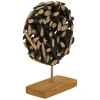 Statues & Sculptures Table Top|Abstract-Forest Orb 35cm Black Wood Indoor Sculpture