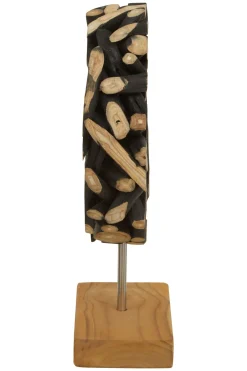 Statues & Sculptures Table Top|Abstract-Forest Orb 35cm Black Wood Indoor Sculpture