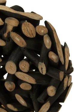 Statues & Sculptures Table Top|Abstract-Forest Orb 35cm Black Wood Indoor Sculpture