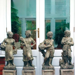 Statues & Sculptures Children-Four Seasons Children Stone Garden Statues