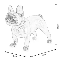 Statues & Sculptures Table Top|Floor Standing-French Bulldog 40cm Black Resin Indoor Sculpture