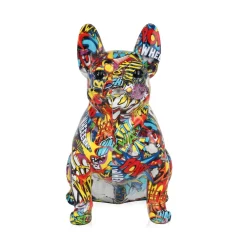 Statues & Sculptures Table Top|Animals-French Bulldog 30cm Comic Art Resin Indoor Sculpture