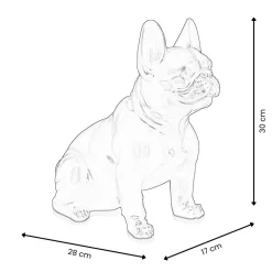 Statues & Sculptures Table Top|Animals-French Bulldog 30cm Comic Art Resin Indoor Sculpture
