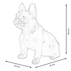 Statues & Sculptures Table Top|Floor Standing-French Bulldog 40cm Gold Resin Indoor Sculpture