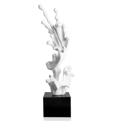 Statues & Sculptures Floor Standing|Abstract-Frozen Motion 86cm White Resin Indoor Sculpture