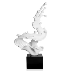 Statues & Sculptures Floor Standing|Abstract-Frozen Motion 86cm White Resin Indoor Sculpture